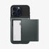 ACS06589 - iPhone 15 Pro Max Case Slim Armor CS in black showing the back with card in slot